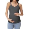 image:imageFoucome Maternity Nursing Tank Tops for Breastfeeding Comfort Stretch Pregnancy Camisoles Cami Tanks with Built in BraGrey