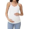 image:imageFoucome Maternity Nursing Tank Tops for Breastfeeding Comfort Stretch Pregnancy Camisoles Cami Tanks with Built in BraWhite