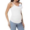 image:imageFoucome Maternity Nursing Tank Tops for Breastfeeding Comfort Stretch Pregnancy Camisoles Cami Tanks with Built in BraWhite