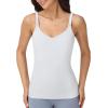 image:imageFoucome Nursing Tank Tops for Breastfeeding Comfort Stretch Nursing Cami Shirts with Built in BraWhite