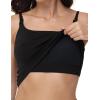 image:imageFoucome Nursing Tank Tops for Breastfeeding Scoop Neck U Back Adjustable Straps Nursing Camisoles Yoga Workout ShirtsBlack