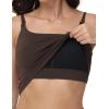 image:imageFoucome Nursing Tank Tops for Breastfeeding Scoop Neck U Back Adjustable Straps Nursing Camisoles Yoga Workout ShirtsBrown