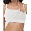 image:imageFoucome Nursing Tank Tops for Breastfeeding Scoop Neck U Back Adjustable Straps Nursing Camisoles Yoga Workout ShirtsWhite