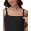 image:imageFoucome Nursing Tank Tops for Breastfeeding Square Neck Nursing Camisoles Yoga Workout Shirt with Built in BraBlack