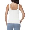 image:imageFoucome Nursing Tank Tops for Breastfeeding Square Neck Nursing Camisoles Yoga Workout Shirt with Built in BraWhite
