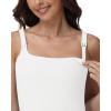 image:imageFoucome Nursing Tank Tops for Breastfeeding Square Neck Nursing Camisoles Yoga Workout Shirt with Built in BraWhite