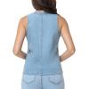 image:imageFoucome Womens Denim Vest Sleeveless Fitted Button Down Jeans Vest Top for Women Summer Trendy Casual WaistcoatBlue