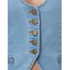 image:imageFoucome Womens Denim Vest Sleeveless Fitted Button Down Jeans Vest Top for Women Summer Trendy Casual WaistcoatBlue