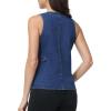 image:imageFoucome Womens Denim Vest Sleeveless Fitted Button Down Jeans Vest Top for Women Summer Trendy Casual WaistcoatDark Blue