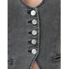 image:imageFoucome Womens Denim Vest Sleeveless Fitted Button Down Jeans Vest Top for Women Summer Trendy Casual WaistcoatGrey