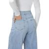 image:imageFoucome Womens Flare Jeans High Waisted Bell Bottom Jeans for Women Stretch Baggy Wide Leg Denim PantsLight Blue