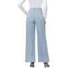 image:imageFoucome Womens Flare Jeans High Waisted Bell Bottom Jeans for Women Stretch Baggy Wide Leg Denim PantsLight Blue