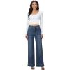 image:imageFoucome Womens Flare Jeans High Waisted Bell Bottom Jeans for Women Stretch Baggy Wide Leg Denim PantsVintage Blue