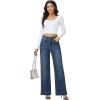 image:imageFoucome Womens Flare Jeans High Waisted Bell Bottom Jeans for Women Stretch Baggy Wide Leg Denim PantsVintage Blue