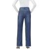 image:imageFoucome Womens Jeans High Waisted Straight Leg Jeans for Women Stretchy Frayed Raw Hem Baggy Denim PantsDark Blue
