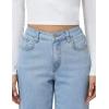 image:imageFoucome Womens Jeans High Waisted Straight Leg Jeans for Women Stretchy Frayed Raw Hem Baggy Denim PantsLight Blue