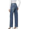 image:imageFoucome Womens Jeans High Waisted Straight Leg Jeans for Women Stretchy Frayed Raw Hem Baggy Denim PantsVintage Blue
