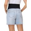 image:imageFoucome Womens Maternity Jean Shorts Over Belly Trendy Stretchy Denim Shorts Summer Pregnancy ShortsLight Blue