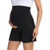 image:imageFoucome Womens Maternity Jean Shorts Over Belly Trendy Stretchy Denim Shorts Summer Pregnancy ShortsWash Black