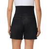 image:imageFoucome Womens Maternity Jean Shorts Over Belly Trendy Stretchy Denim Shorts Summer Pregnancy ShortsWash Black