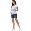 image:imageFoucome Womens Maternity Jean Shorts Under Belly Trendy Stretchy Denim Shorts Summer Pregnancy ShortsVintage Blue
