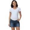 image:imageFoucome Womens Maternity Jean Shorts Under Belly Trendy Stretchy Denim Shorts Summer Pregnancy ShortsVintage Blue