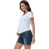 image:imageFoucome Womens Maternity Jean Shorts Under Belly Trendy Stretchy Denim Shorts Summer Pregnancy ShortsVintage Blue