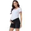 image:imageFoucome Womens Maternity Jean Shorts Under Belly Trendy Stretchy Denim Shorts Summer Pregnancy ShortsWash Black