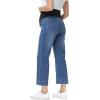 image:imageFoucome Womens Maternity Jeans Wide Leg Trendy Cropped Denim Pants Stretchy Baggy Pregnancy Capris JeansDark Blue