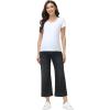 image:imageFoucome Womens Maternity Jeans Wide Leg Trendy Cropped Denim Pants Stretchy Baggy Pregnancy Capris JeansWash Black