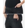 image:imageFoucome Womens Maternity Jeans Wide Leg Trendy Cropped Denim Pants Stretchy Baggy Pregnancy Capris JeansWash Black