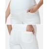 image:imageFoucome Womens Maternity Jeans Wide Leg Trendy Cropped Denim Pants Stretchy Baggy Pregnancy Capris JeansWhite