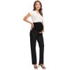 image:imageFoucome Womens Maternity Pants Comfy Stretch Dress Work Pants Straight Leg Pregnancy Slacks with PocketsBlack