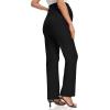image:imageFoucome Womens Maternity Pants Comfy Stretch Dress Work Pants Straight Leg Pregnancy Slacks with PocketsBlack