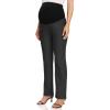 image:imageFoucome Womens Maternity Pants Comfy Stretch Dress Work Pants Straight Leg Pregnancy Slacks with PocketsDark Grey