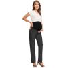 image:imageFoucome Womens Maternity Pants Comfy Stretch Dress Work Pants Straight Leg Pregnancy Slacks with PocketsDark Grey