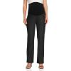 image:imageFoucome Womens Maternity Pants Comfy Stretch Dress Work Pants Straight Leg Pregnancy Slacks with PocketsDark Melange Grey