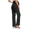 image:imageFoucome Womens Maternity Pants Comfy Stretch Dress Work Pants Straight Leg Pregnancy Slacks with PocketsDark Melange Grey