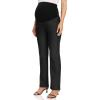 image:imageFoucome Womens Maternity Pants Comfy Stretch Dress Work Pants Straight Leg Pregnancy Slacks with PocketsDark Melange Grey