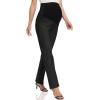 image:imageFoucome Womens Maternity Pants Comfy Stretch Dress Work Pants Straight Leg Pregnancy Slacks with PocketsDark Melange Grey