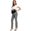 image:imageFoucome Womens Maternity Pants Comfy Stretch Dress Work Pants Straight Leg Pregnancy Slacks with PocketsHeather Grey