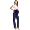 image:imageFoucome Womens Maternity Pants Comfy Stretch Dress Work Pants Straight Leg Pregnancy Slacks with PocketsNavy