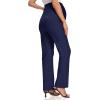 image:imageFoucome Womens Maternity Pants Comfy Stretch Dress Work Pants Straight Leg Pregnancy Slacks with PocketsNavy