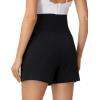 image:imageFoucome Womens Maternity Shorts Comfy Cotton French Terry Pregnancy Sweat Workout Casual Lounge Shorts with PocketsBlack