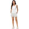 image:imageFoucome Womens Maternity Shorts Comfy Cotton French Terry Pregnancy Sweat Workout Casual Lounge Shorts with PocketsHeather Grey