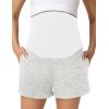 image:imageFoucome Womens Maternity Shorts Comfy Cotton French Terry Pregnancy Sweat Workout Casual Lounge Shorts with PocketsHeather Grey