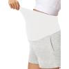 image:imageFoucome Womens Maternity Shorts Comfy Cotton French Terry Pregnancy Sweat Workout Casual Lounge Shorts with PocketsHeather Grey
