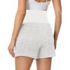 image:imageFoucome Womens Maternity Shorts Comfy Cotton French Terry Pregnancy Sweat Workout Casual Lounge Shorts with PocketsHeather Grey