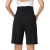 image:imageFoucome Womens Maternity Shorts Quick Dry Lightweight Pregnancy Athletic Workout Hiking Cargo Shorts with Zipper PocketsBlack