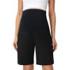 image:imageFoucome Womens Maternity Shorts Quick Dry Lightweight Pregnancy Athletic Workout Hiking Cargo Shorts with Zipper PocketsBlack